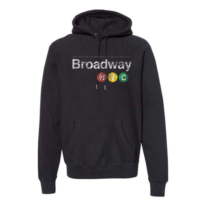 Broadway New York Nyc Worn Design Premium Hoodie