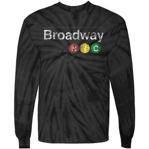 Broadway New York Nyc Worn Design Tie-Dye Long Sleeve Shirt