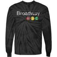 Broadway New York Nyc Worn Design Tie-Dye Long Sleeve Shirt