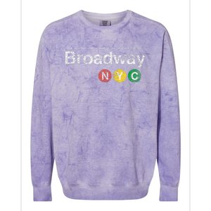 BROADWAY New York NYC Worn Design  Colorblast Crewneck Sweatshirt