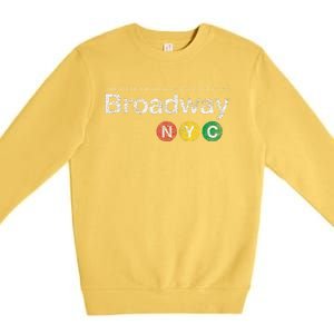 BROADWAY New York NYC Worn Design  Premium Crewneck Sweatshirt