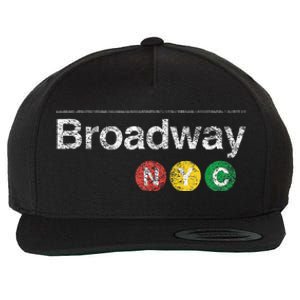 BROADWAY New York NYC Worn Design  Wool Snapback Cap