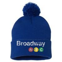 BROADWAY New York NYC Worn Design  Pom Pom 12in Knit Beanie