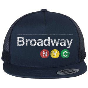 BROADWAY New York NYC Worn Design  Flat Bill Trucker Hat