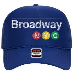 BROADWAY New York NYC Worn Design  High Crown Mesh Back Trucker Hat