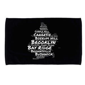 Brooklyn New York Neighborhoods Word Cloud Brooklyn Microfiber Hand Towel