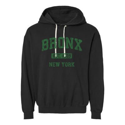 Bronx New York Ny Vintage Athletic Sports Design Gift Garment-Dyed Fleece Hoodie