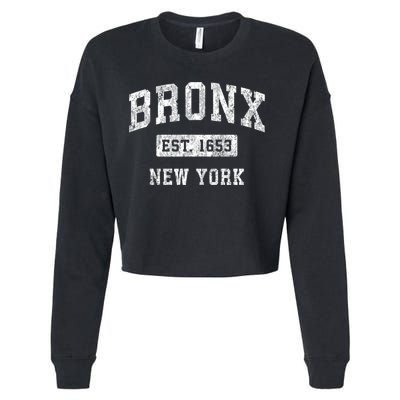 Bronx New York Ny Vintage Established Sports Design Gift Cropped Pullover Crew