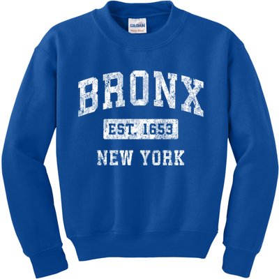 Bronx New York Ny Vintage Established Sports Design Gift Kids Sweatshirt