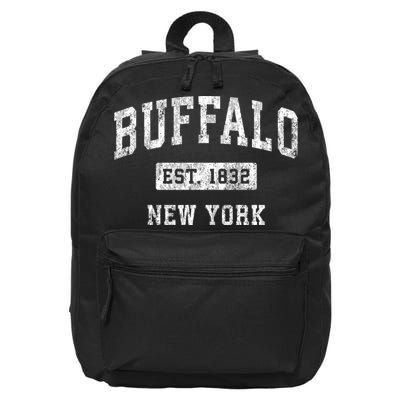 Buffalo New York Ny Vintage Established Sports Design Gift 16 in Basic Backpack