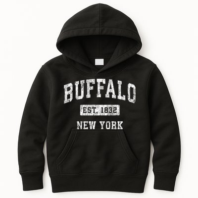 Buffalo New York Ny Vintage Established Sports Design Gift Kids Hoodie
