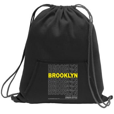 Brooklyn New York Urban Style Sweatshirt Cinch Pack Bag