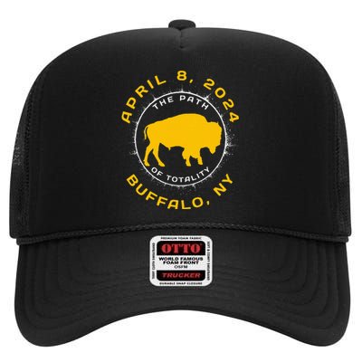 Buffalo New York Solar Eclipse April 8 2024 Totality High Crown Mesh Back Trucker Hat