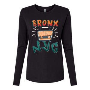 Bronx New York Design Gift Nyc Boombox Graffiti Lettering Cool Gift Womens Cotton Relaxed Long Sleeve T-Shirt