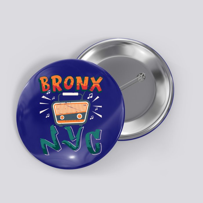 Bronx New York Design Gift Nyc Boombox Graffiti Lettering Cool Gift Button