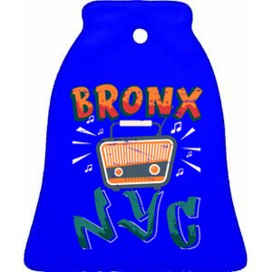 Bronx New York Design Gift Nyc Boombox Graffiti Lettering Cool Gift Ceramic Bell Ornament