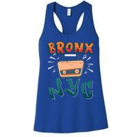 Bronx New York Design Gift Nyc Boombox Graffiti Lettering Cool Gift Women's Racerback Tank