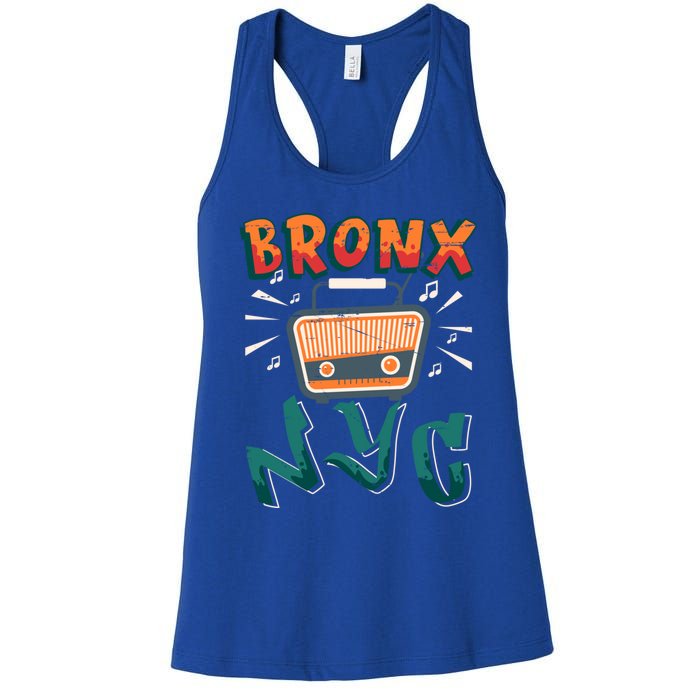 Bronx New York Design Gift Nyc Boombox Graffiti Lettering Cool Gift Women's Racerback Tank