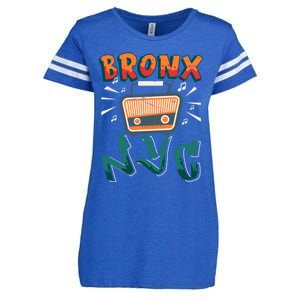 Bronx New York Design Gift Nyc Boombox Graffiti Lettering Cool Gift Enza Ladies Jersey Football T-Shirt