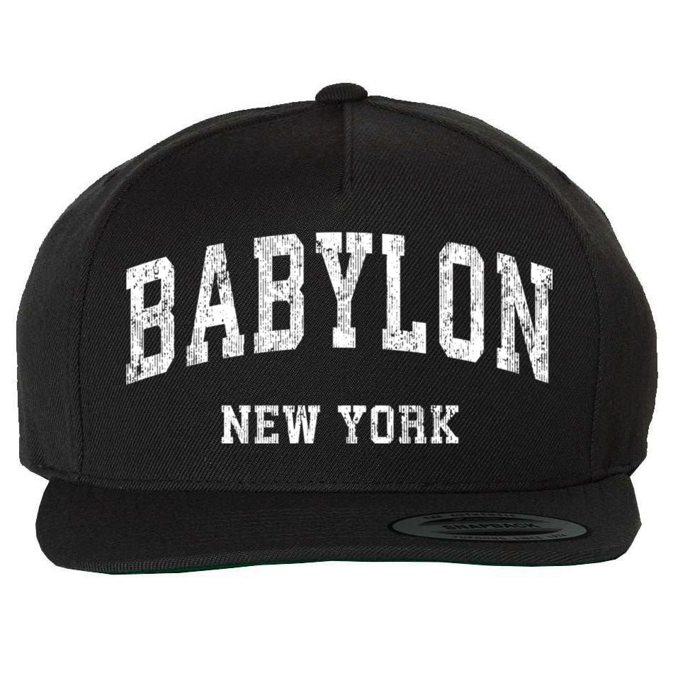 Babylon New York Ny Vintage Varsity Sports Wool Snapback Cap