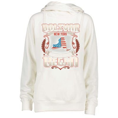 Bolivar New York Usa Flag 4th Of July Funny Gift Womens Funnel Neck Pullover Hood