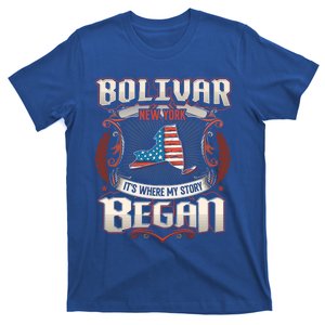 Bolivar New York Usa Flag 4th Of July Funny Gift T-Shirt