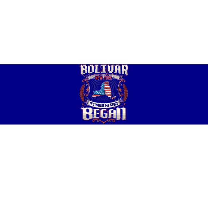 Bolivar New York Usa Flag 4th Of July Funny Gift Bumper Sticker