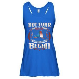 Bolivar New York Usa Flag 4th Of July Funny Gift Ladies Essential Flowy Tank