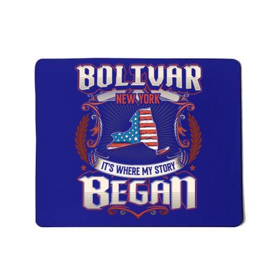 Bolivar New York Usa Flag 4th Of July Funny Gift Mousepad