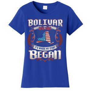 Bolivar New York Usa Flag 4th Of July Funny Gift Women's T-Shirt