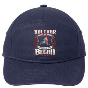 Bolivar New York Usa Flag 4th Of July Funny Gift 7-Panel Snapback Hat