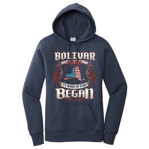 Bolivar New York Usa Flag 4th Of July Funny Gift Women's Pullover Hoodie