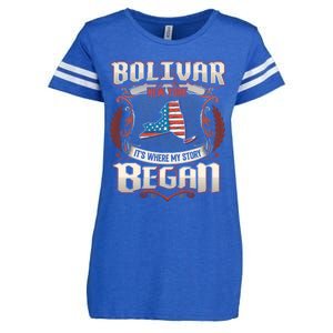 Bolivar New York Usa Flag 4th Of July Funny Gift Enza Ladies Jersey Football T-Shirt