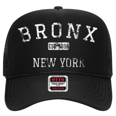 Bronx New York Ny High Crown Mesh Back Trucker Hat