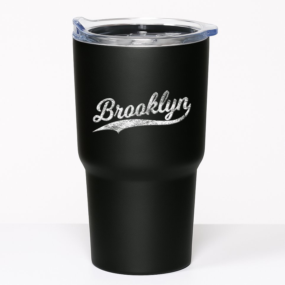 Brooklyn New York Retro Vintage Sports Stripe Flag Swoosh Tumbler