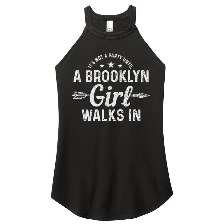 Brooklyn New York City Ny Nyc Girl Vintage Pride Women's Perfect Tri Rocker Tank