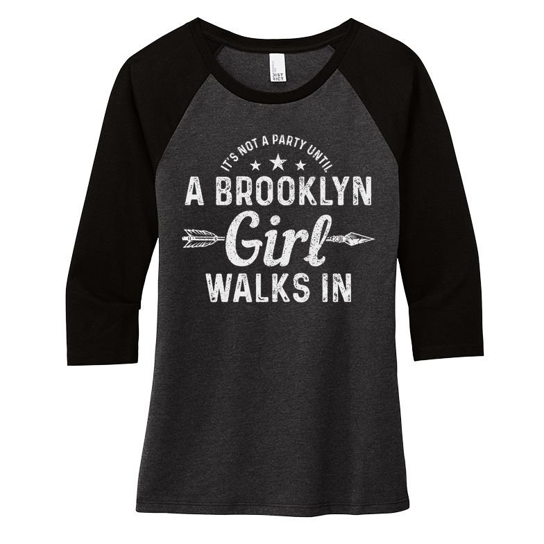Brooklyn New York City Ny Nyc Girl Vintage Pride Women's Tri-Blend 3/4-Sleeve Raglan Shirt