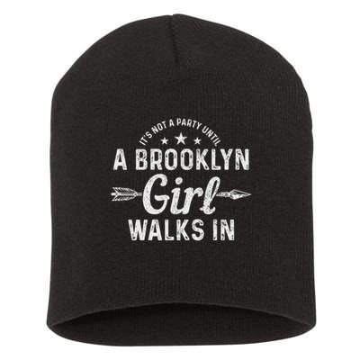 Brooklyn New York City Ny Nyc Girl Vintage Pride Short Acrylic Beanie