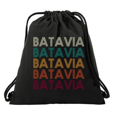 Batavia New York Retro Drawstring Bag