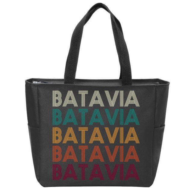Batavia New York Retro Zip Tote Bag