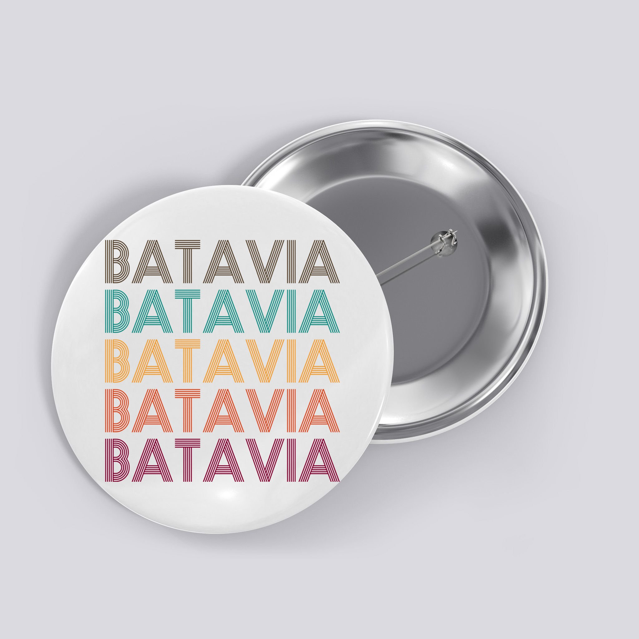 Batavia New York Retro Button