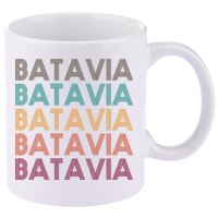 Batavia New York Retro 11oz C Handle Ceramic Mug