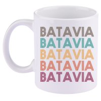 Batavia New York Retro 11oz C Handle Ceramic Mug