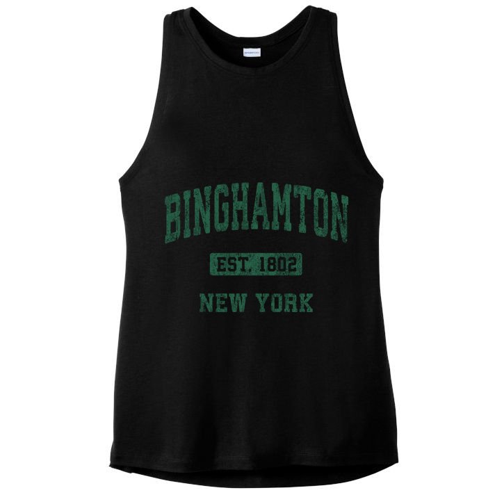Binghamton New York Ny Vintage Athletic Sports Design Ladies PosiCharge Tri-Blend Wicking Tank