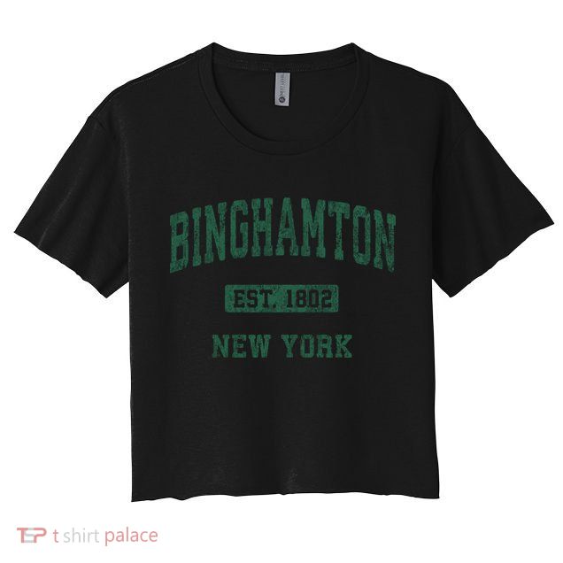 Binghamton New York Ny Vintage Athletic Sports Design Crop Top