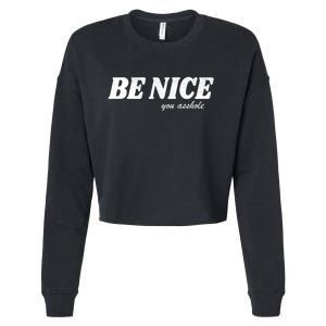 Be Nice You Asshole Funny Gift Cropped Pullover Crew