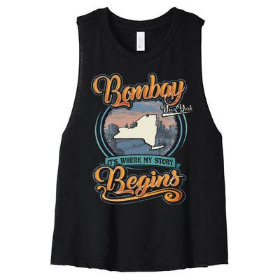 Bombay New York Hometown My Story Begins Women's Racerback Cropped Tank