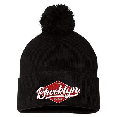 Brooklyn New York Pom Pom 12in Knit Beanie