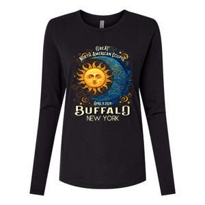 Buffalo New York 2024 Total Solar Eclipse April 8 Souvenir Womens Cotton Relaxed Long Sleeve T-Shirt