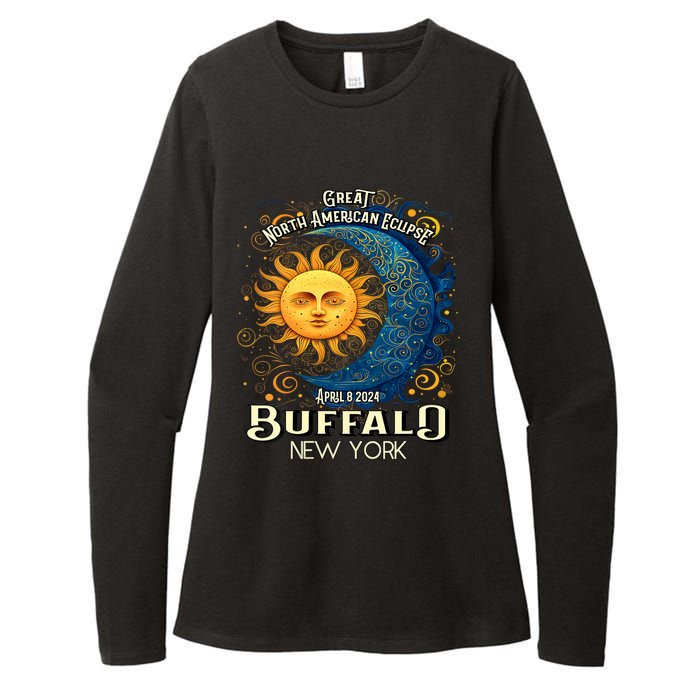 Buffalo New York 2024 Total Solar Eclipse April 8 Souvenir Womens CVC Long Sleeve Shirt